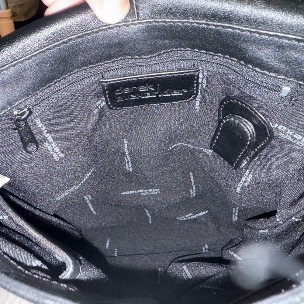 Gently Used Derek Alexander Black Leather Messenger Bag - Picture 2 of 7